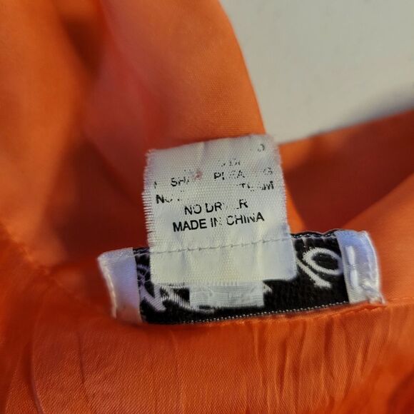 MK Solo Coquettegirl Coral Color Poet Blouse Y2K Taffeta Satin Lace Ruffled - Picture 10 of 12